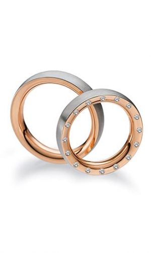 Gerstner Trauring Rotgold Weissgold
