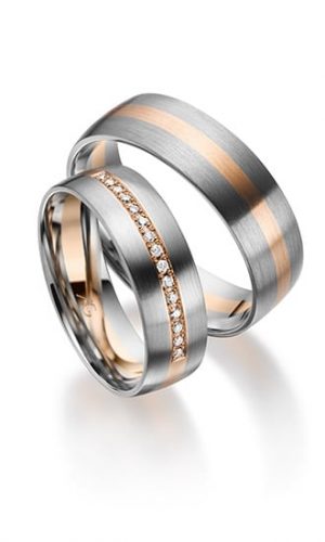 Gerstner Trauring Rotgold Platin